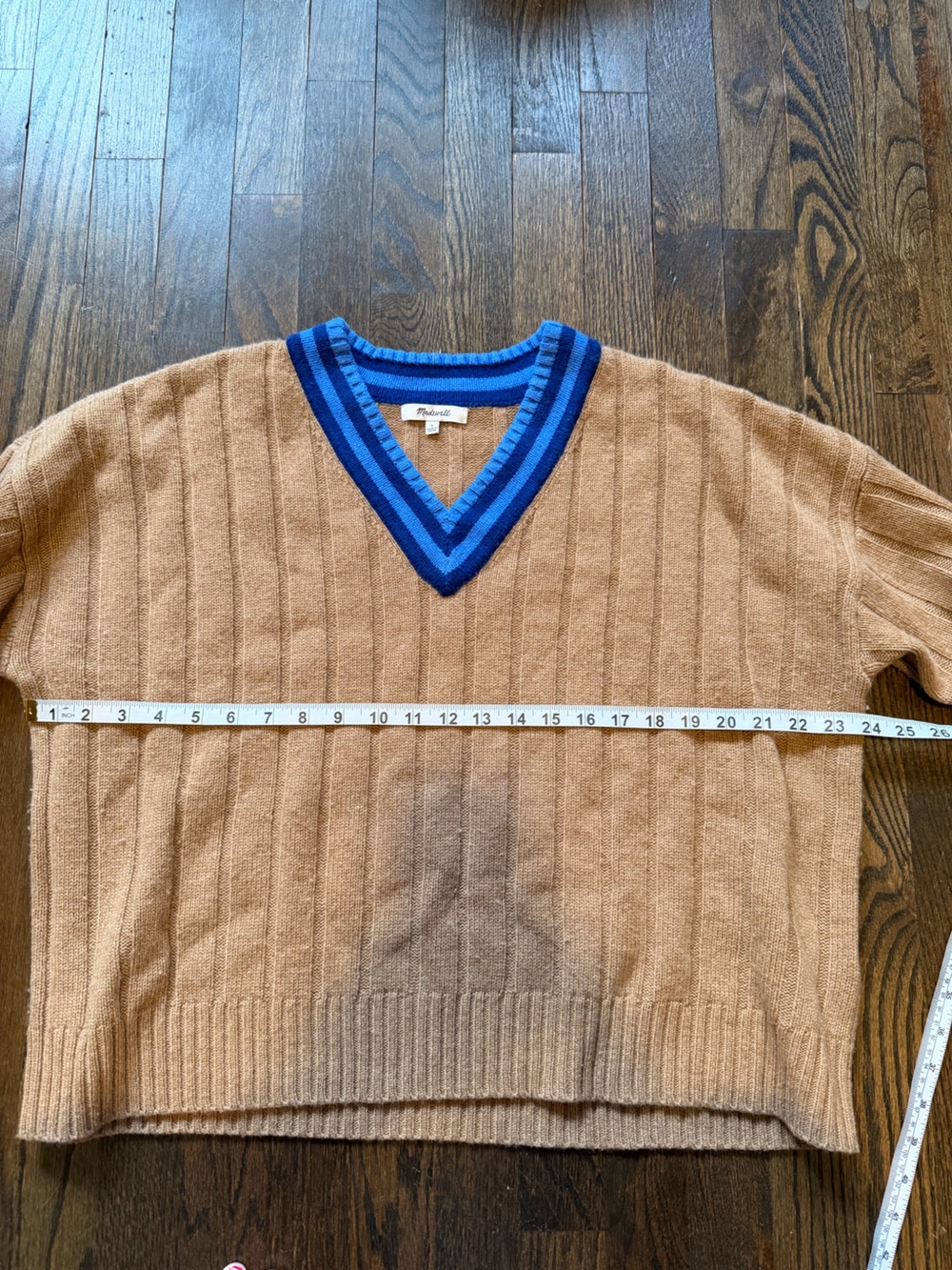 Madewell Blue and Camel Knit Sweater - Picture 5 of 6
